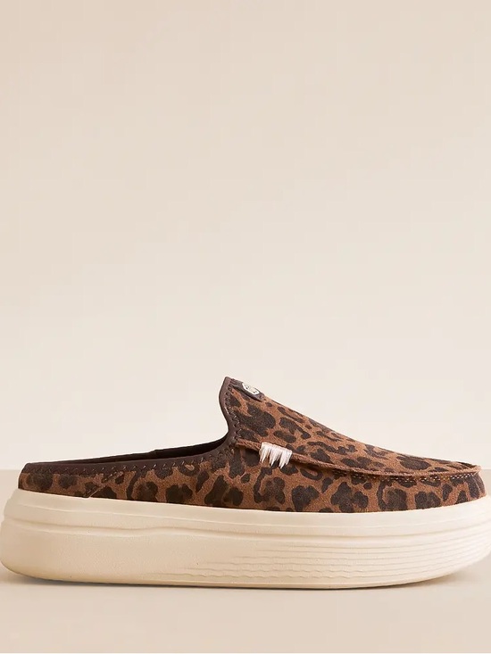 Hey Dude Shoes - Hey Dude Austin Lift Classic Platform Leopard Slip On Women 8 Brown